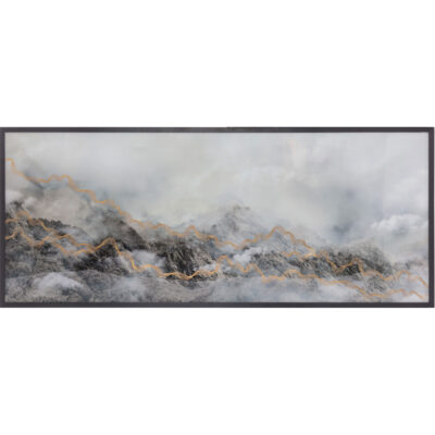 Wall Art Burlington - Modern Decor A0397 MYSTIC MOUNTAIN 72 X 30 BLACK FRAME