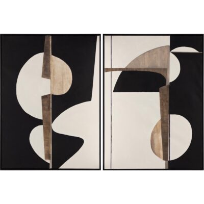 Good Neighbours (Set Of 2) - 40" X 54" - Black Floater Frame