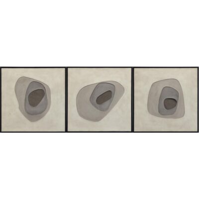 Zen Garden (Set Of 3) - 30" X 30" - Black Floater Frame