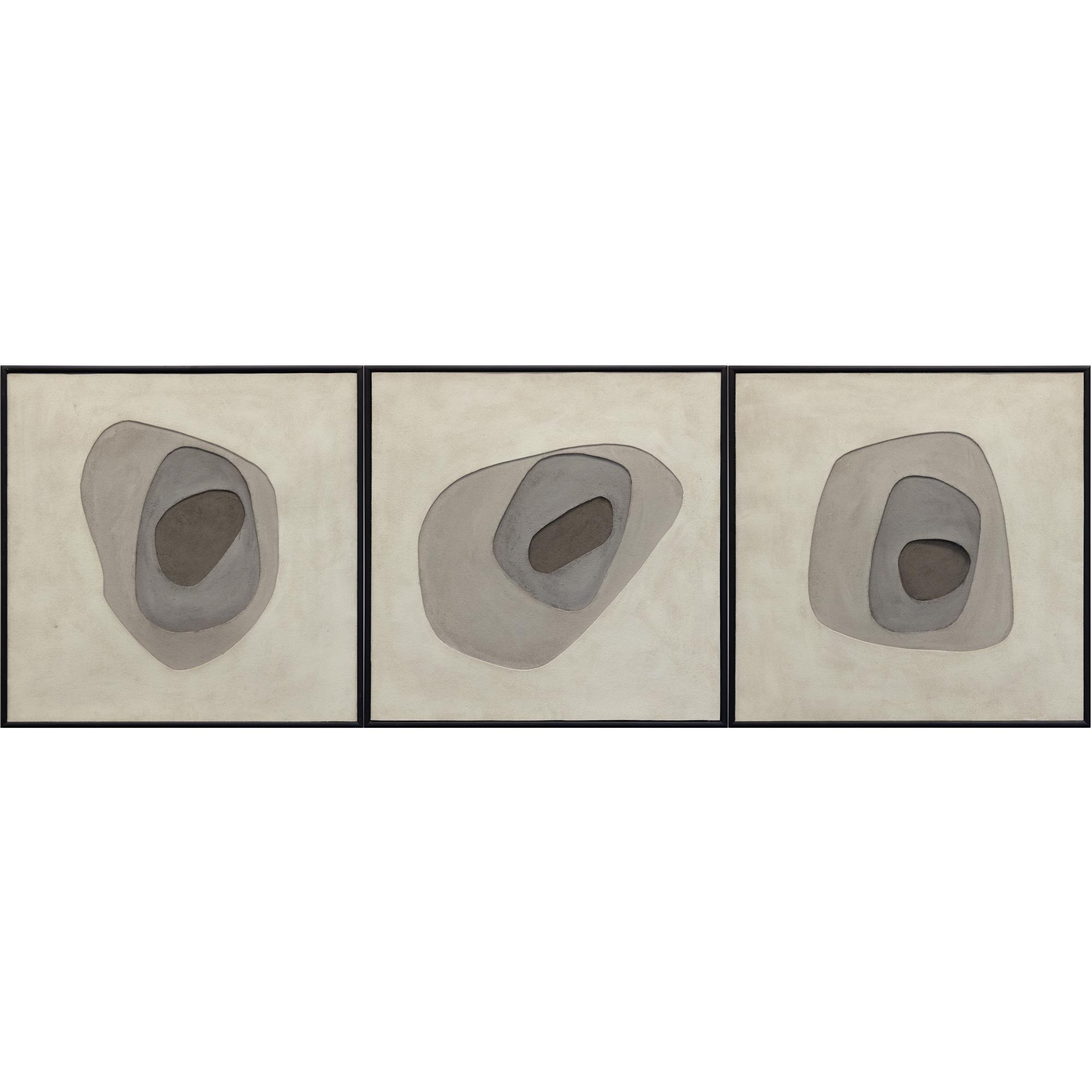 Zen Garden (Set Of 3) - 30" X 30" - Black Floater Frame 1 Zen Garden (Set Of 3) - 30" X 30" - Black Floater Frame
