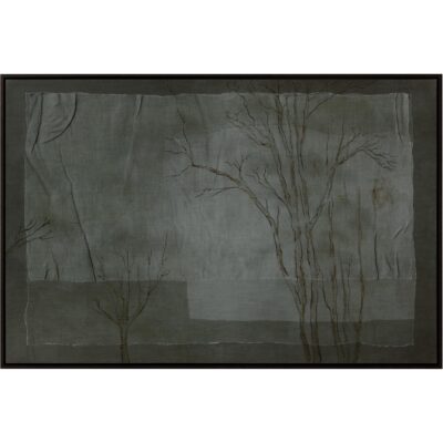 Enchanted Forest - 60" X 40" - Dark Brown Floater Frame - Green