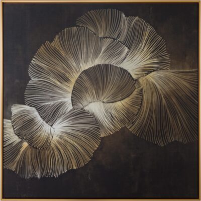 Moonflower - 60" X 60" - Satin Gold Floater Frame