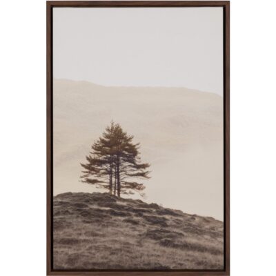 Together Alone Ii - 20" X 30" - Brown Floater Frame