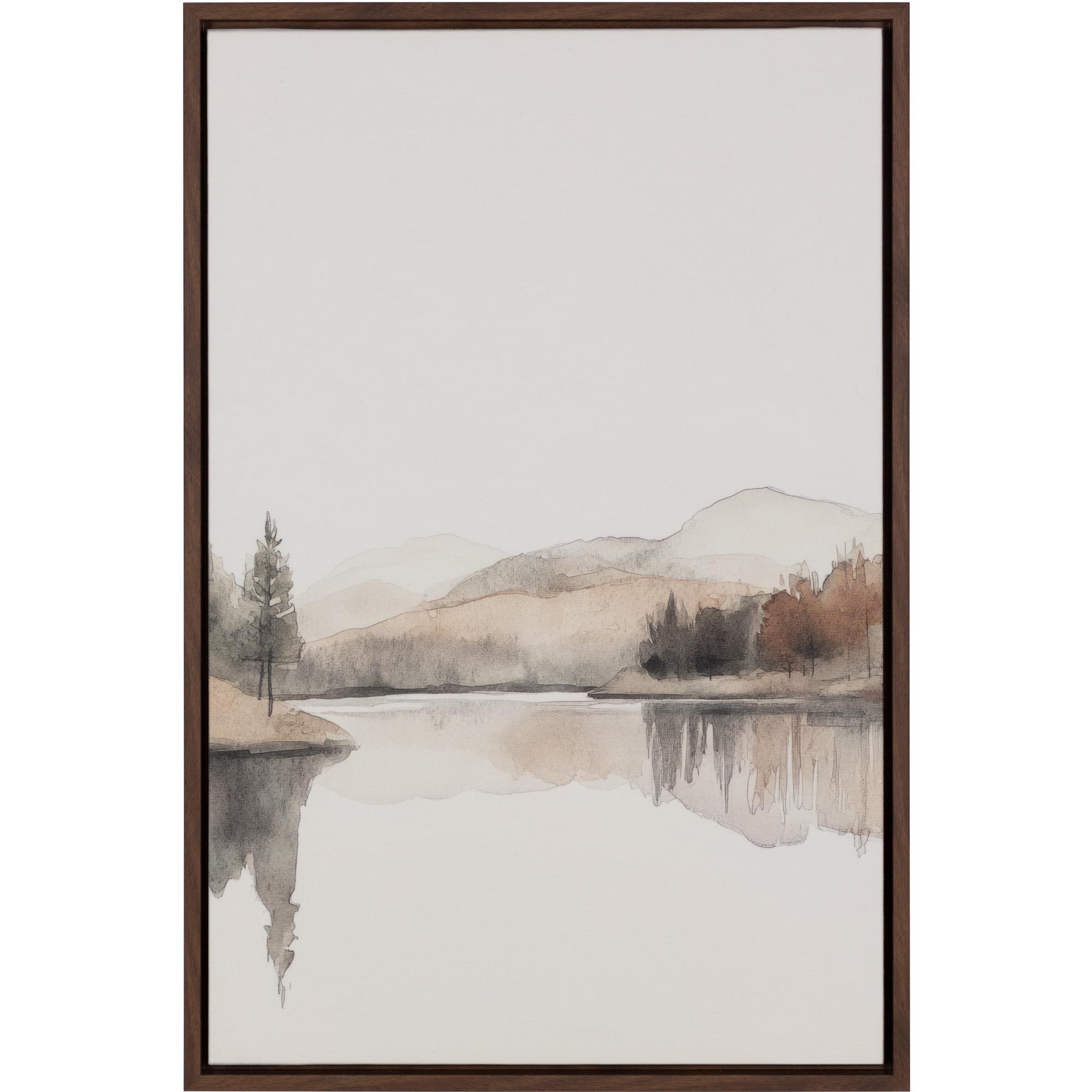 Silent Lake I - 20" X 30" - Brown Floater Frame 1 Silent Lake I - 20" X 30" - Brown Floater Frame