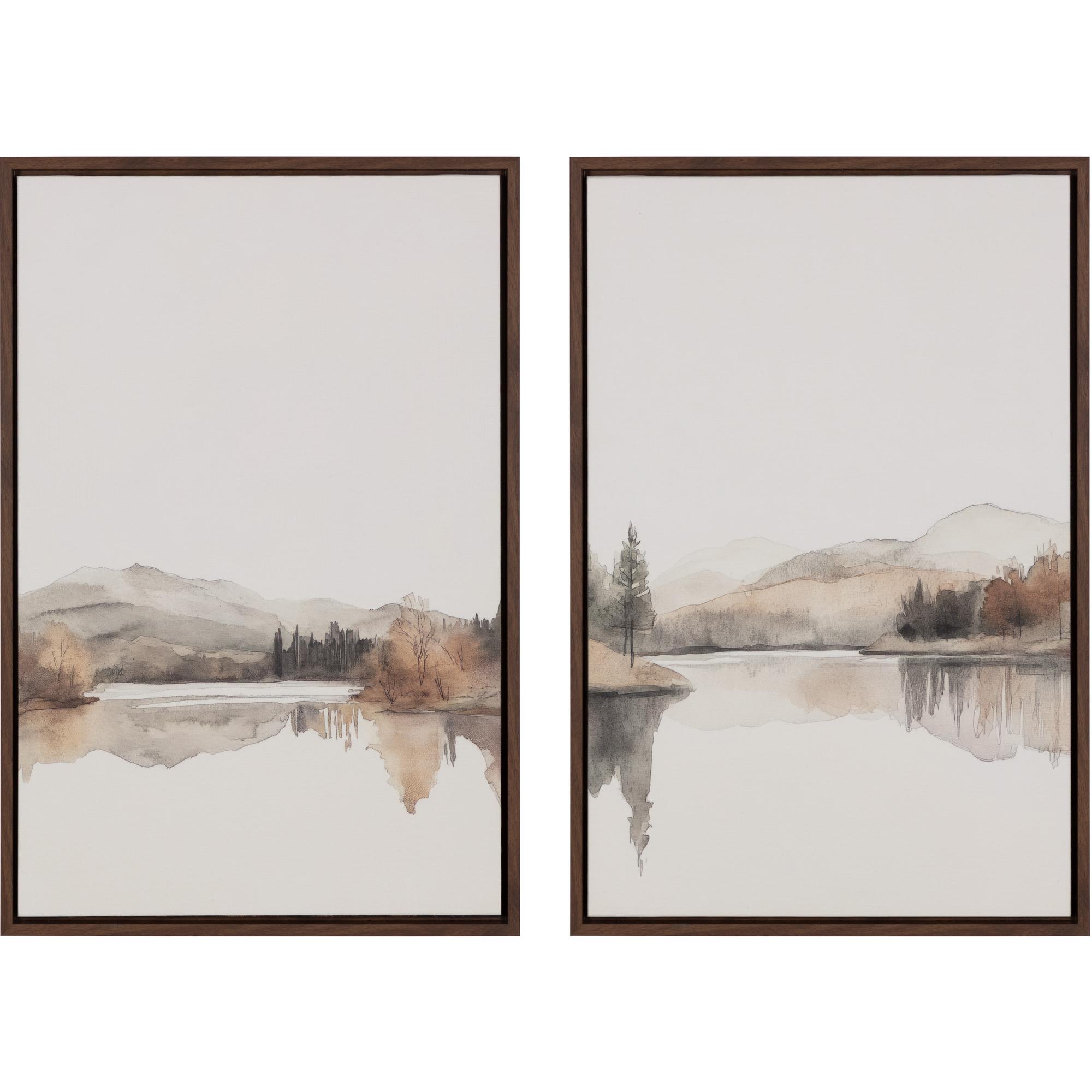 Silent Lake I - 20" X 30" - Brown Floater Frame 2 Silent Lake I - 20" X 30" - Brown Floater Frame - Image 2