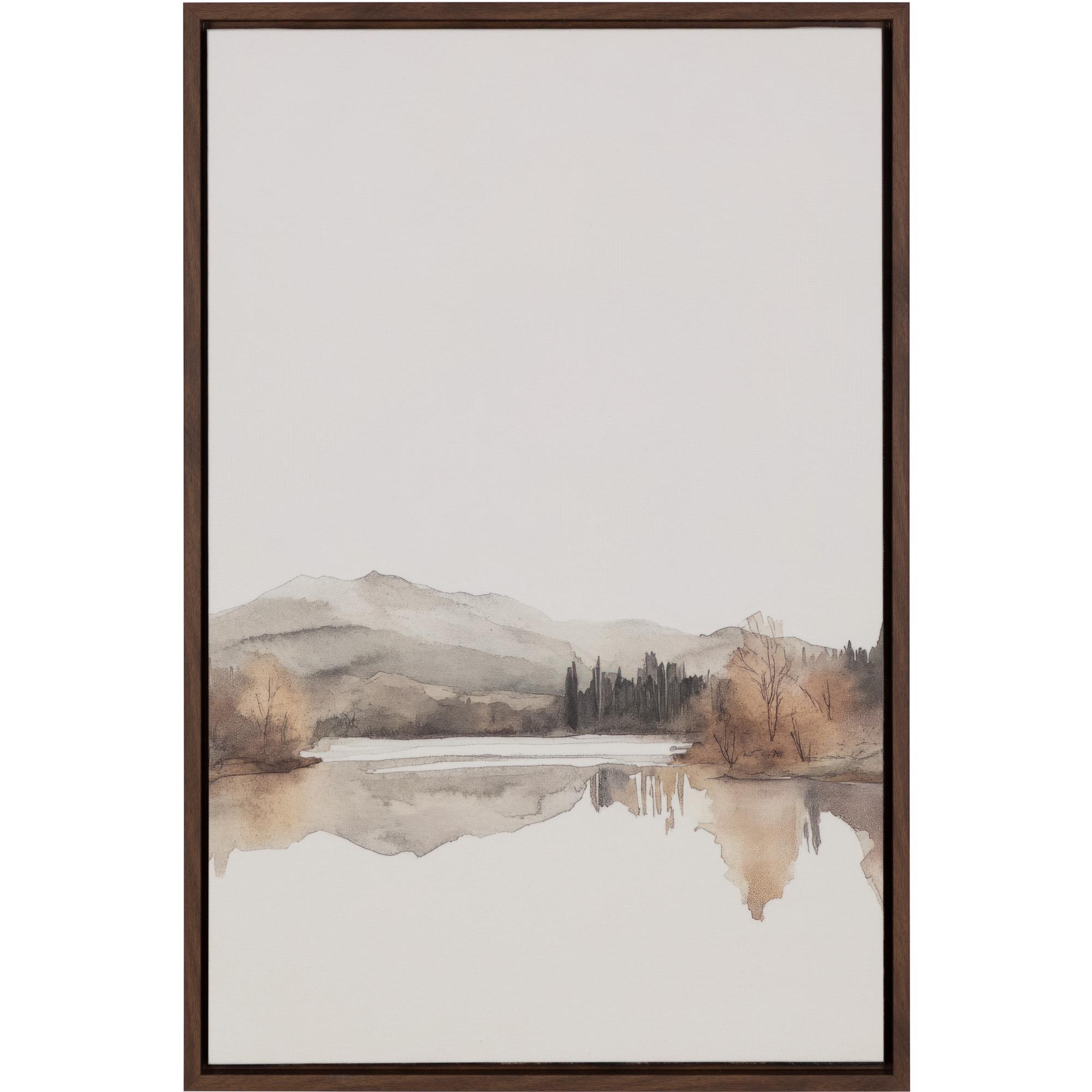 Silent Lake Ii - 20" X 30" - Brown Floater Frame 1 Silent Lake Ii - 20" X 30" - Brown Floater Frame