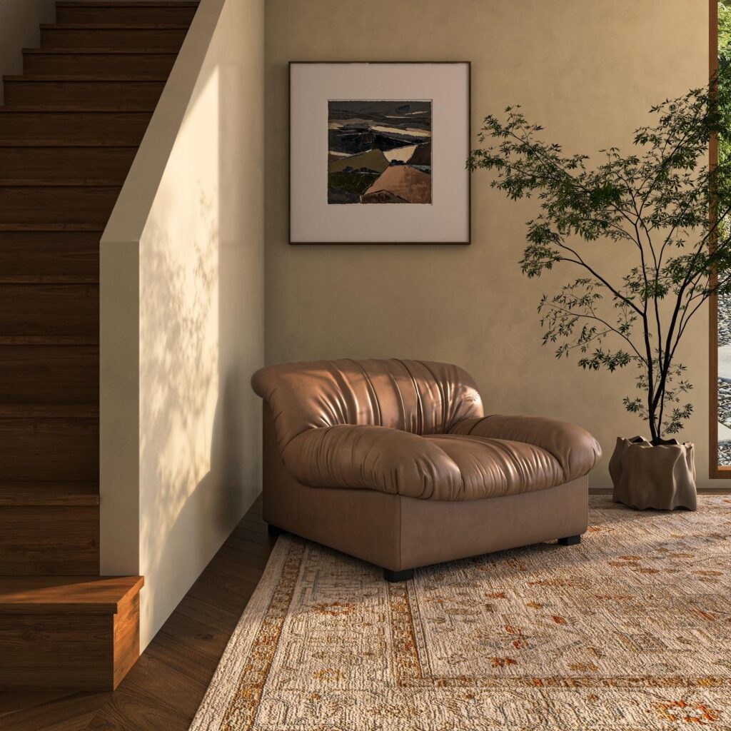 Halston Lounge Chair Tan Leather - Image 6