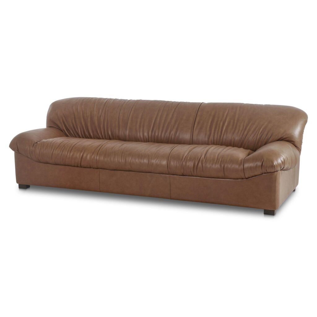 Halston Sofa Tan Leather - Image 3