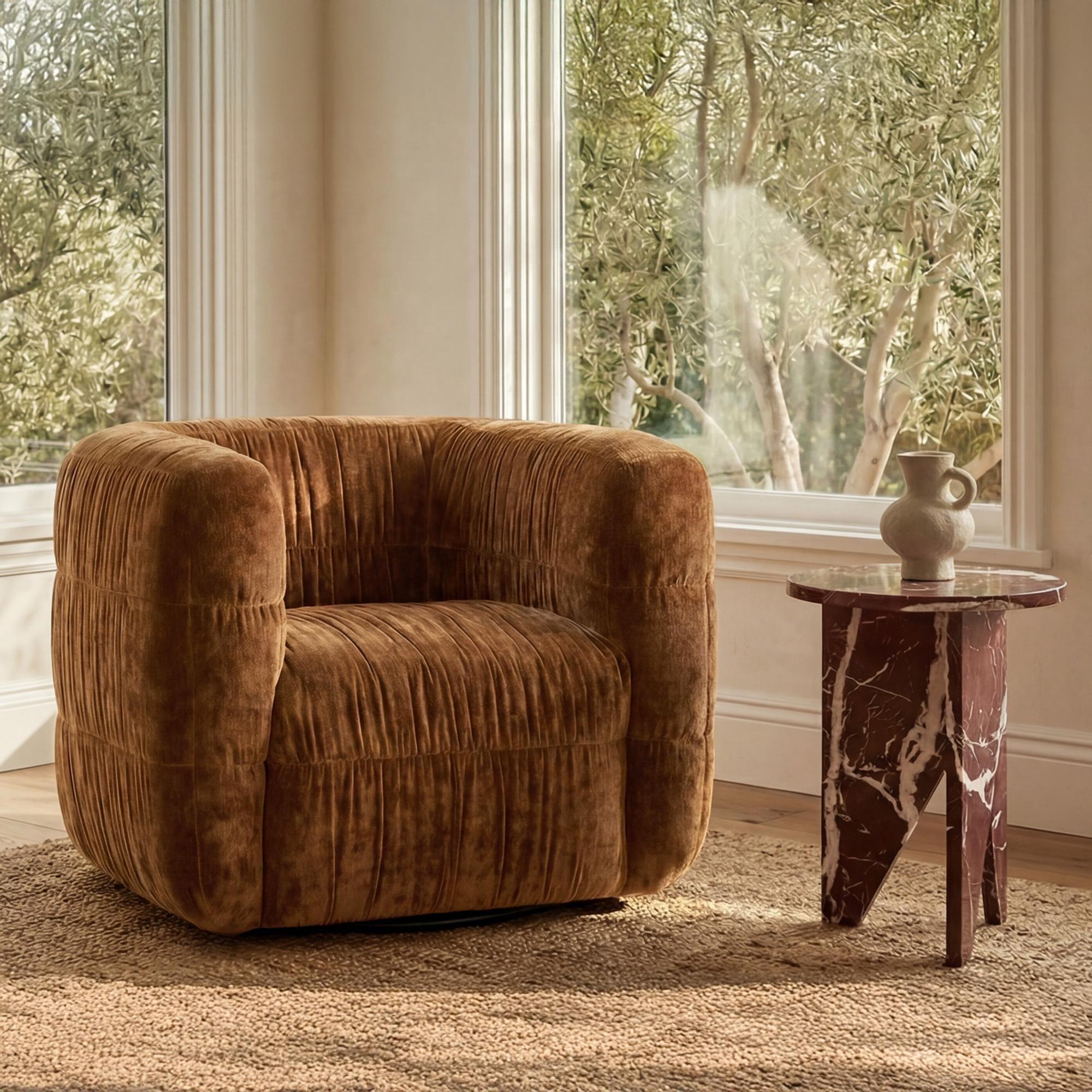 Robson Swivel Chair Toffee 2 Robson Swivel Chair Toffee - Image 2