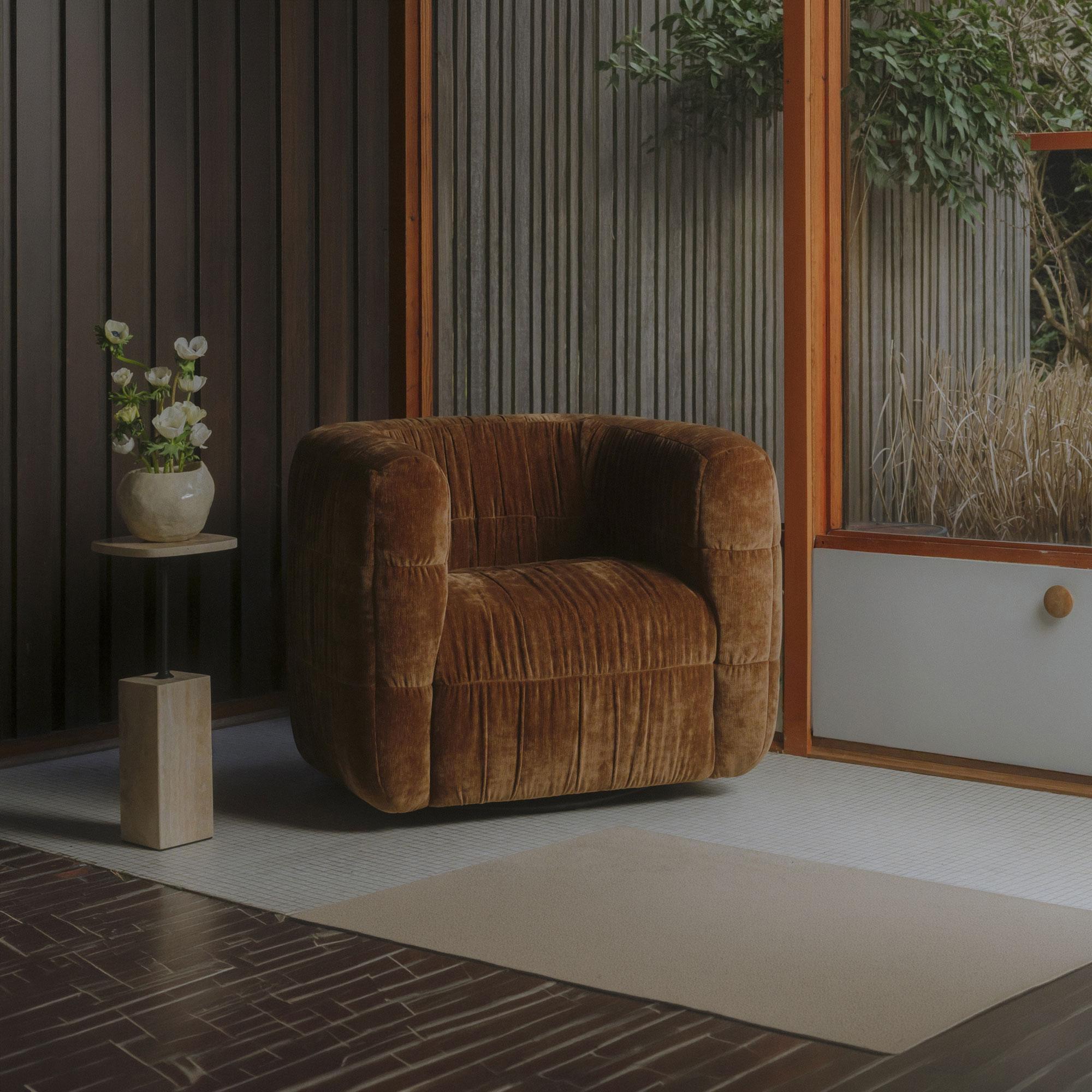 Robson Swivel Chair Toffee 3 Robson Swivel Chair Toffee - Image 3