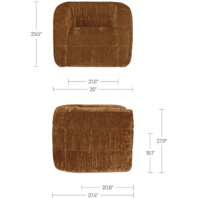 Robson Swivel Chair Toffee 9 Robson Swivel Chair Toffee AZ-1007-03 AZ 1007 03 70 dim