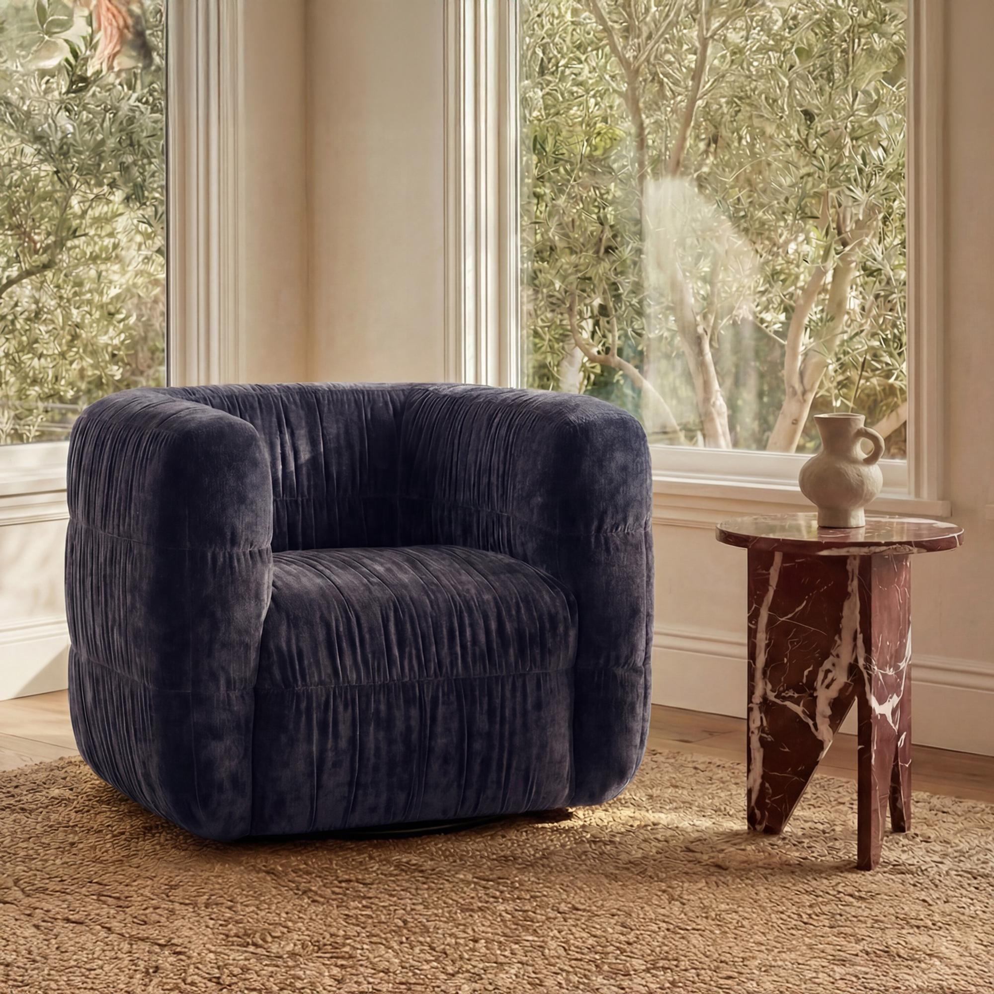 Robson Swivel Chair Navy 2 Robson Swivel Chair Navy - Image 2