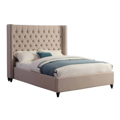 Brassex King Platform Bed B1920K-BEI B1920K BEI 1