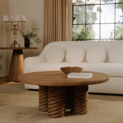 Treccia Round Coffee Table Oak BB-1029-24-0 BB 1029 24 0 01
