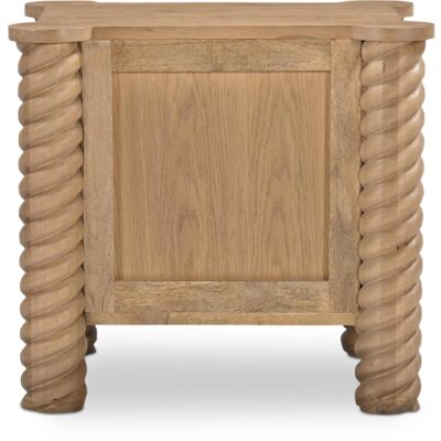 Treccia 2 Drawer Nightstand Oak BB-1031-24 BB 1031 24 Treccia back shadsilo