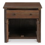 Gene Charging Nightstand Dark Brown BB-1039-20 BB 1039 20 Gene front open shadsilo