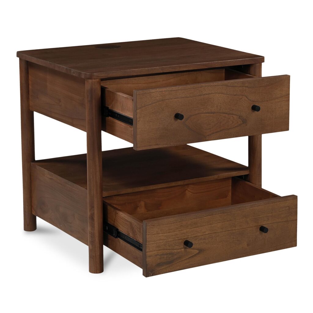Lottie Charging Nightstand Brown - Image 2