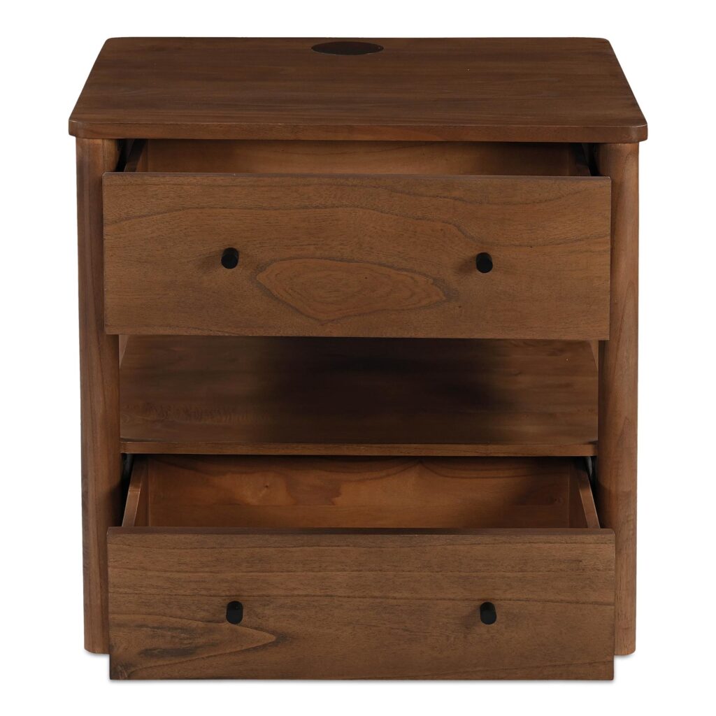 Lottie Charging Nightstand Brown - Image 4