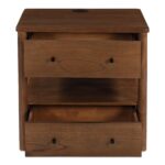 Lottie Charging Nightstand Brown BB-1040-03 BB 1040 03 Lottie front open shadsilo
