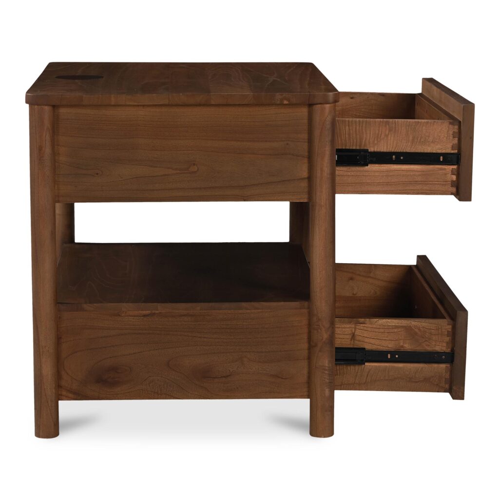 Lottie Charging Nightstand Brown - Image 3
