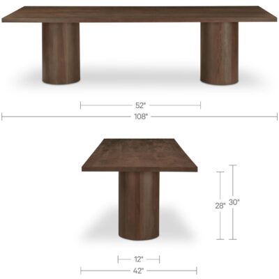 Hadley Dining Table Small Warm Brown BB-1047-20-0 BB 1047 20 0 70 dim