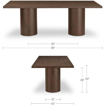 Hadley Dining Table Large Warm Brown BB-1048-20-0 BB 1048 20 0 70 dim