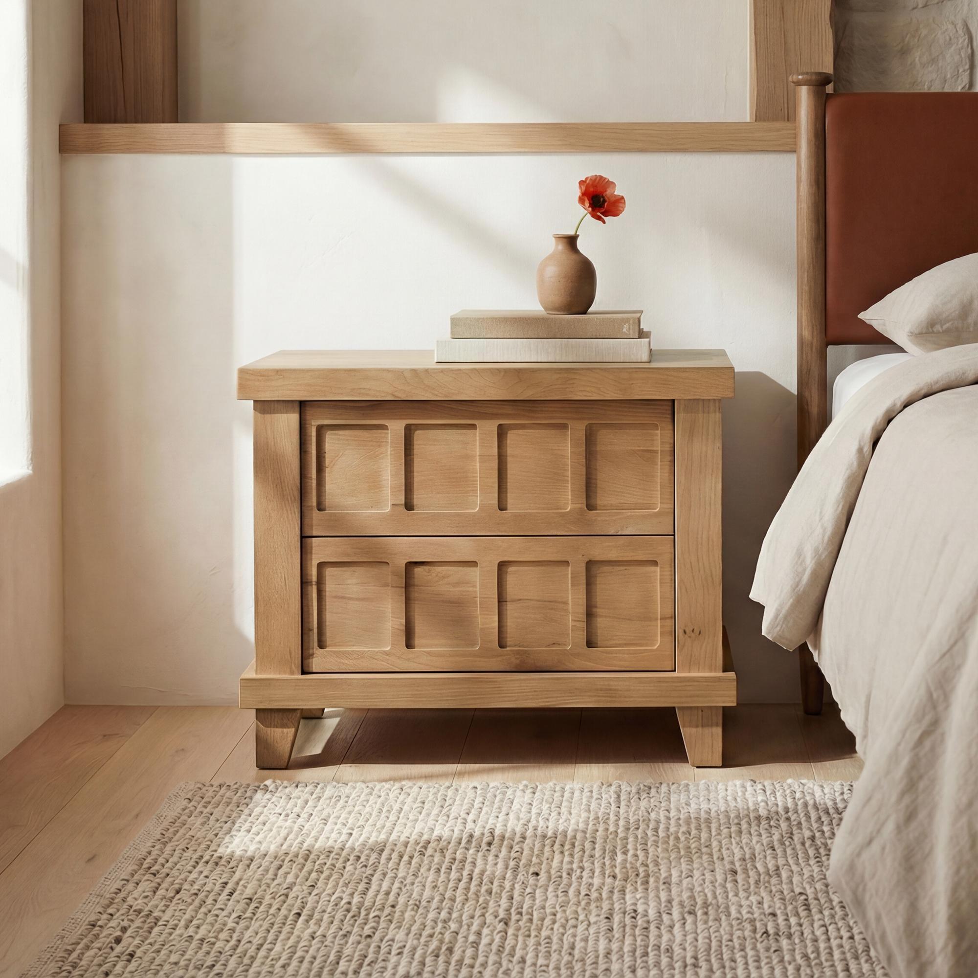 Enya Nightstand Natural Oak 2 Enya Nightstand Natural Oak - Image 2