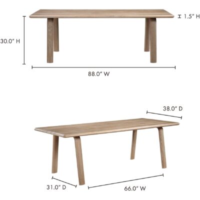 Malibu Dining Table White Oak 17 Malibu Dining Table White Oak BC-1046-18 BC 1046 18 70