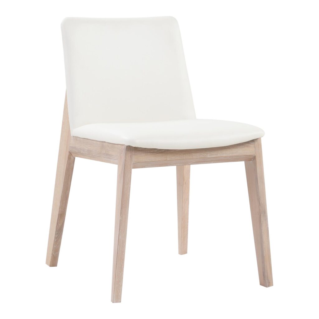 Deco Oak Dining Chair White Pvc (Set of 2) BC-1086-05 BC 1086 05 01