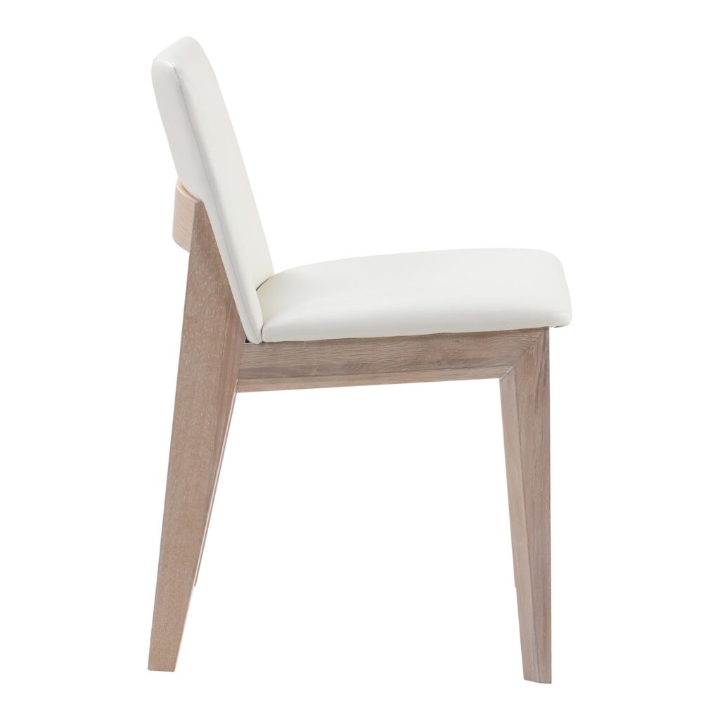 Deco Oak Dining Chair White Pvc (Set of 2) BC-1086-05 BC 1086 05 02