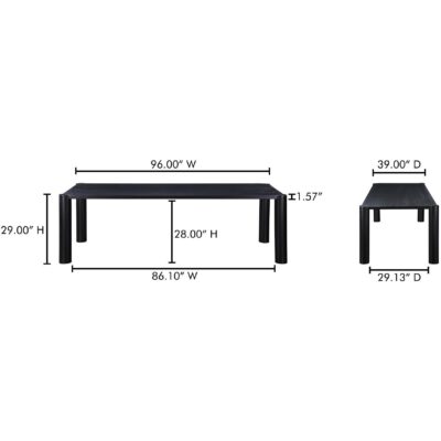 Post Large Dining Table Black 15 Post Large Dining Table Black BC-1112-02-0 BC 1112 02 0 70