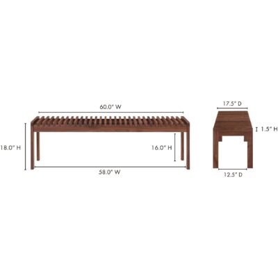 Rohe Bench Walnut Brown BC-1114-03 BC 1114 03 70