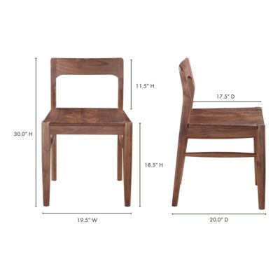 Owing Dining Chair Walnut Brown - Set of Two BC-1123-03 BC 1123 03 70