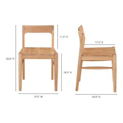 Owing Dining Chair Oak - Set of Two BC-1123-24 BC 1123 24 70
