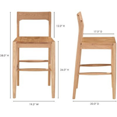 Owing Counter Stool Natural Oak 17 Owing Counter Stool Natural Oak BC-1124-24 BC 1124 24 70