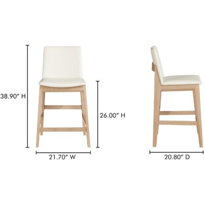 Deco Oak Counter Stool White PVC BC-1138-05 BC 1138 05 70