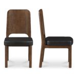 Kerr Dining Chair Walnut Stained Black Vegan Leather - Set Of Two BC-1142-02 BC 1142 02 Kerr frontside set shadsilo