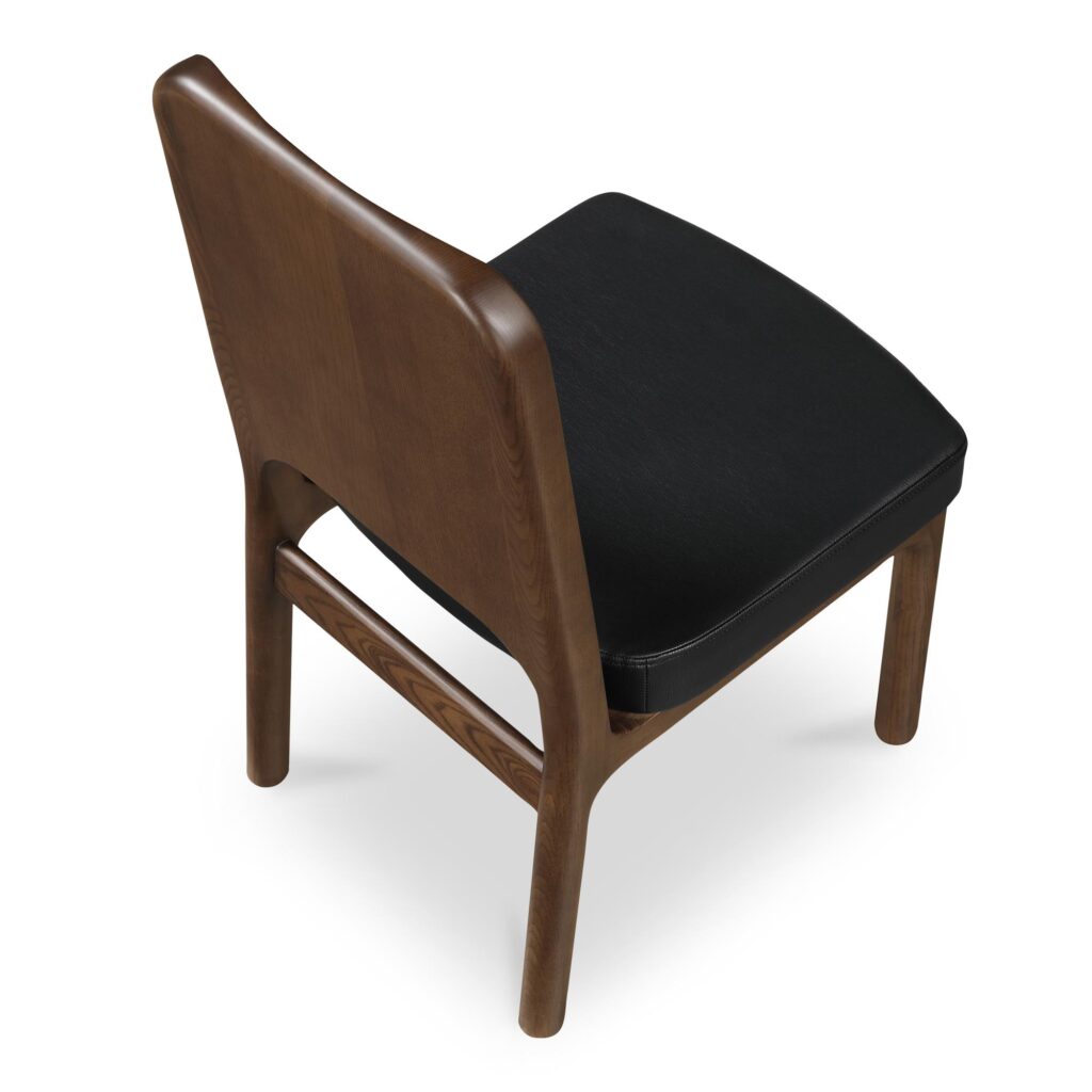 Kerr Dining Chair Walnut Stained Black Vegan Leather - Set Of Two - Image 6