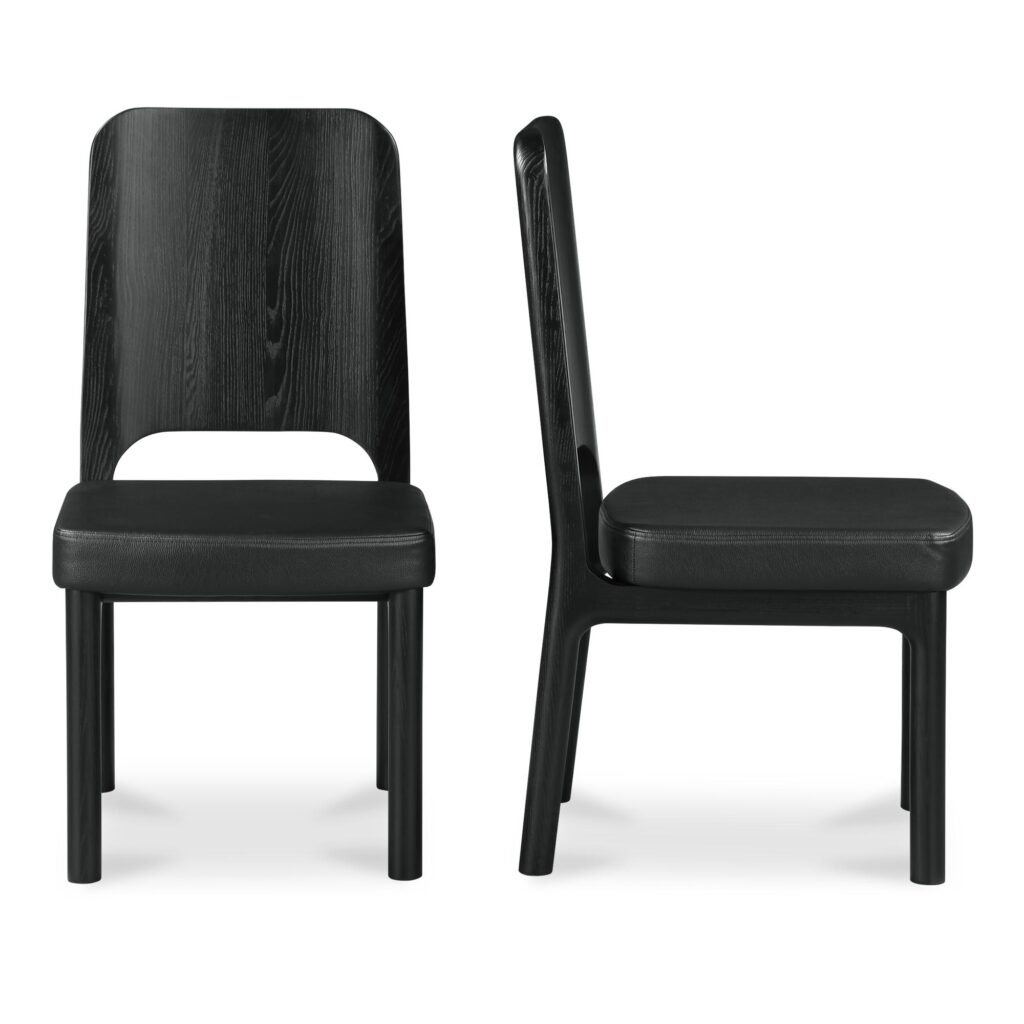 Kerr Dining Chair Vegan Leather Black - Set Of Two - Image 3