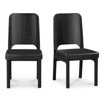 Kerr Dining Chair Vegan Leather Black - Set Of Two