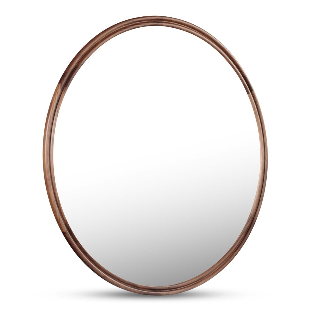 Alcott Small Round Mirror Walnut - Image 2