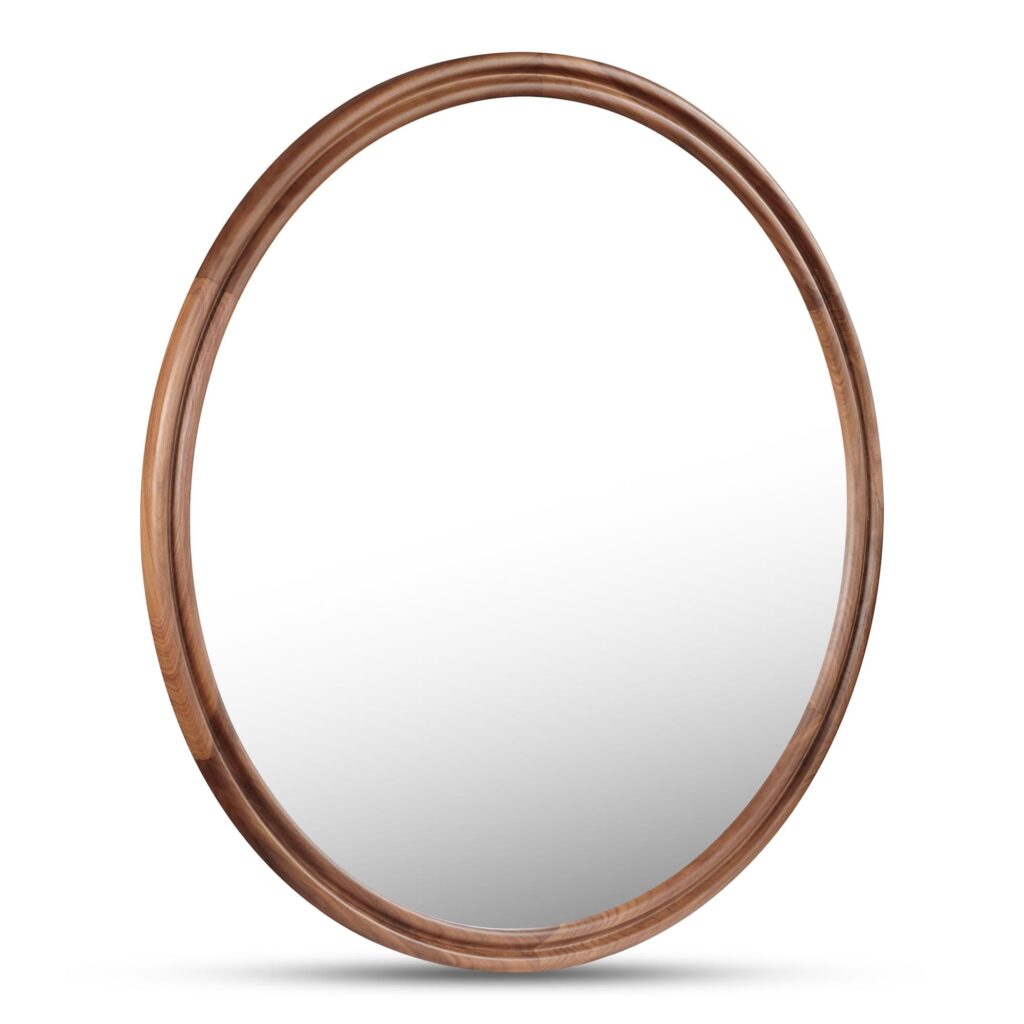 Alcott Large Round Mirror Walnut - Image 2