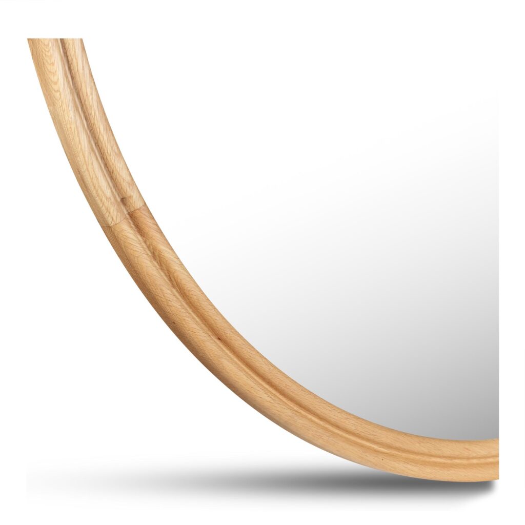 Alcott Large Round Mirror Oak - Image 3