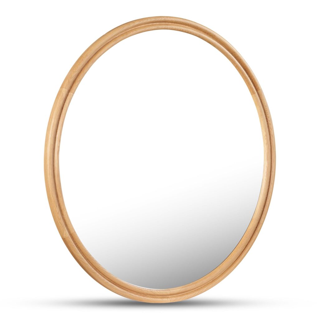 Alcott Large Round Mirror Oak - Image 2