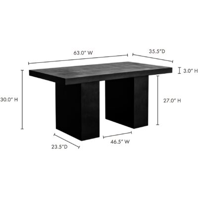 Aurelius 2 Outdoor Dining Table Black BQ-1021-02-0 BQ 1021 02 70