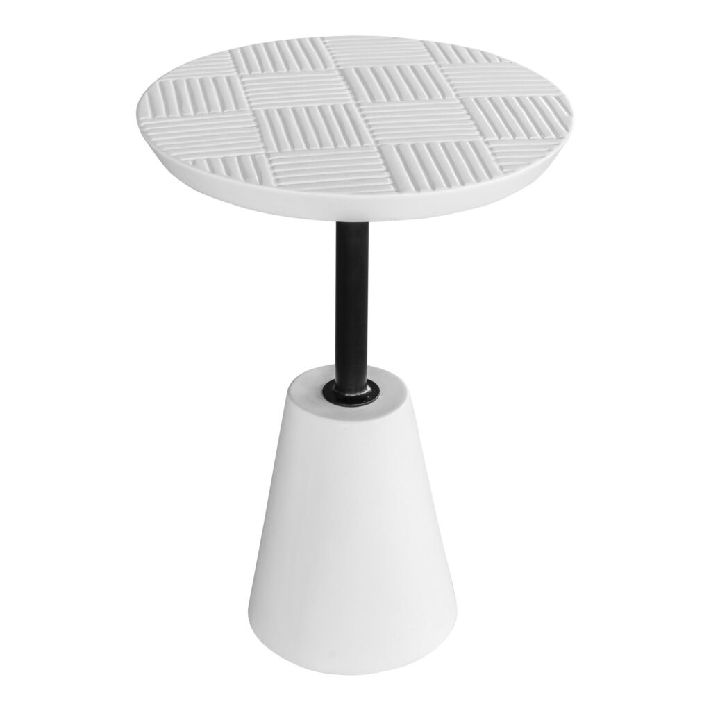 Foundation Outdoor Accent Table White BQ-1046-18 BQ 1046 18 01