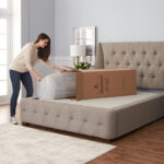 Beautyrest 10 Inch Firm Gel Memory Foam King Mattress 800015691-1060 BR20 MIAB 10in EcommPackage Lifestyle Woman Unboxing
