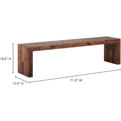 Vintage Bench Large Light Brown BT-1001-01 BT 1001 01 70