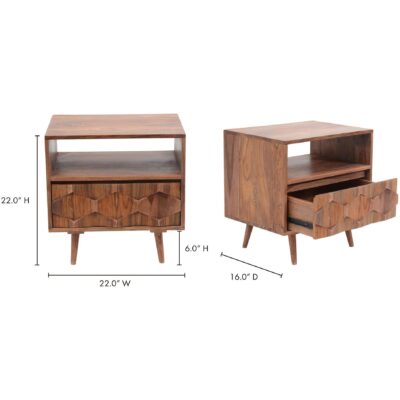 O2 Nightstand Brown BZ-1022-24 BZ 1022 24 70