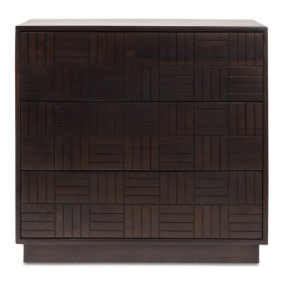 Denman 3 Drawer Nightstand Dark Brown